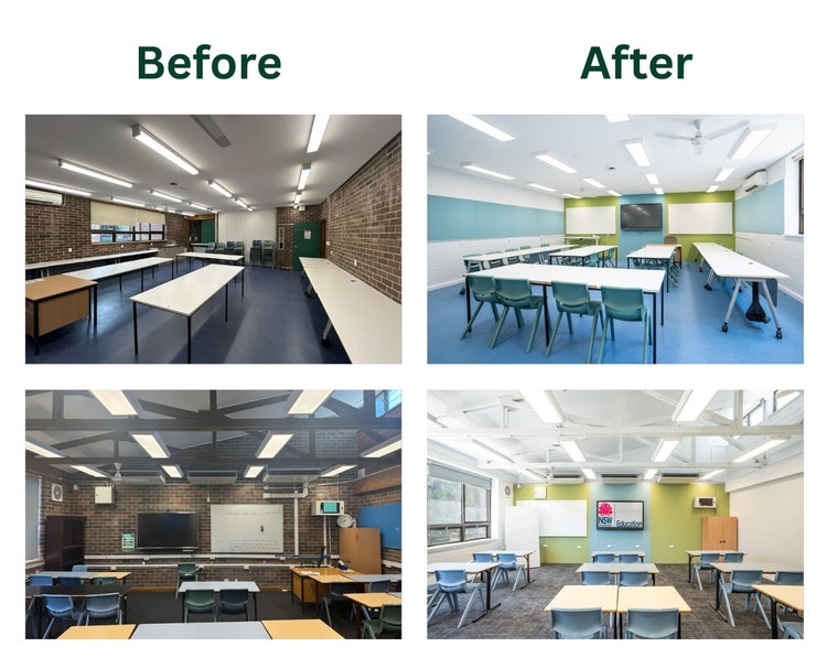 before and after photos of upgraded works