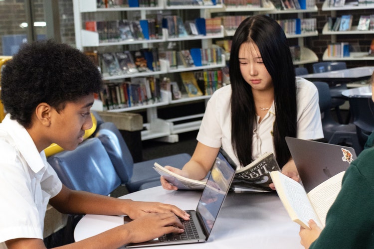 students studying